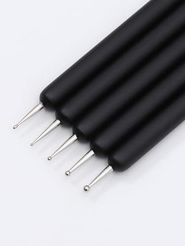 ZEOHBETY Nail Art Brushes, 5Pcs Nail Art Liner Brushes, Dotting Pen Tools, Painting Art Design Brush Set for Long Lines, Thin Details, Fine Drawing Sizes 7/9/11/15/22mm, Black - Black thumbnail 3