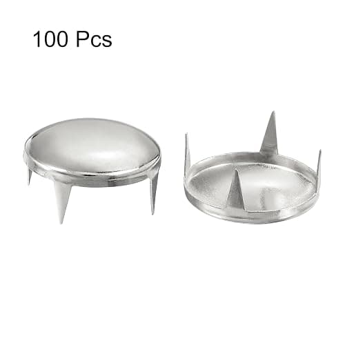 100Pcs 16mm Silver Round Dome Studs Metal Claw Beads Nailhead Rivets Spike Studs Spots Punk Rock DIY for Leather Craft Clothes Belt Bag Shoes Bracelet Accessories thumbnail 3