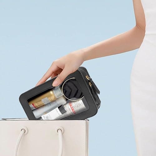 Clear Makeup Bag Small, TSA Approved Portable Toiletry Bag with Zipper Cosmetic Travel Bag Makeup Organizer Case Mini Makeup Pouch for Purse Car Organizer Bag for Women Men thumbnail 5