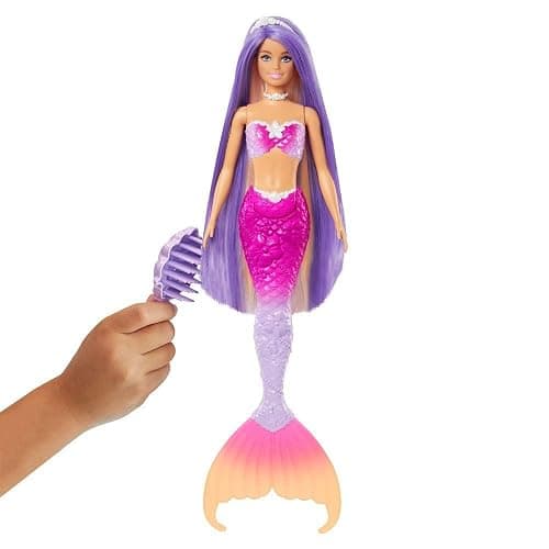 Barbie Mermaid Doll, “Malibu” with Pink Hair, Styling Accessories, Pet Dolphin and Water-Activated Color Change Feature (Amazon Exclusive) thumbnail 4