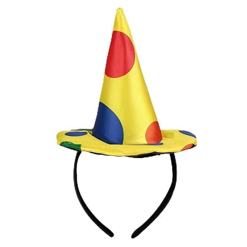 enadoi Clown Headband Hairband Polka Dot Hat/Cap For Halloween Headwear For Costume Parties (Medium) - Image 1