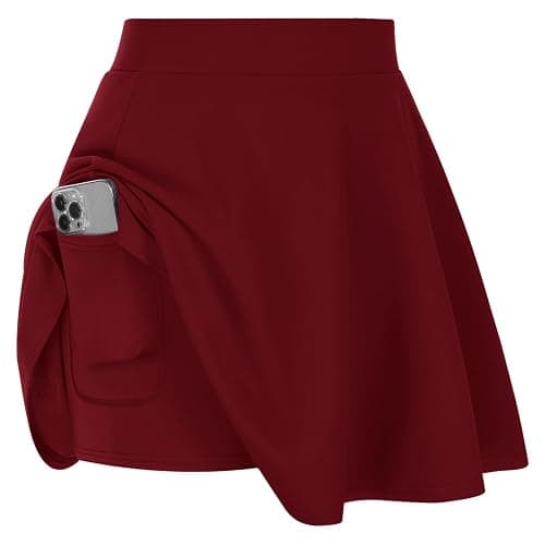 Hanna Nikole Women Plus Size Skater Skirt High Waist Flared Skorts | Elastic Lining with Pocket, Mini Casual Flowy Basic Pleated Skirts for Summer Concert Travel - Image 1
