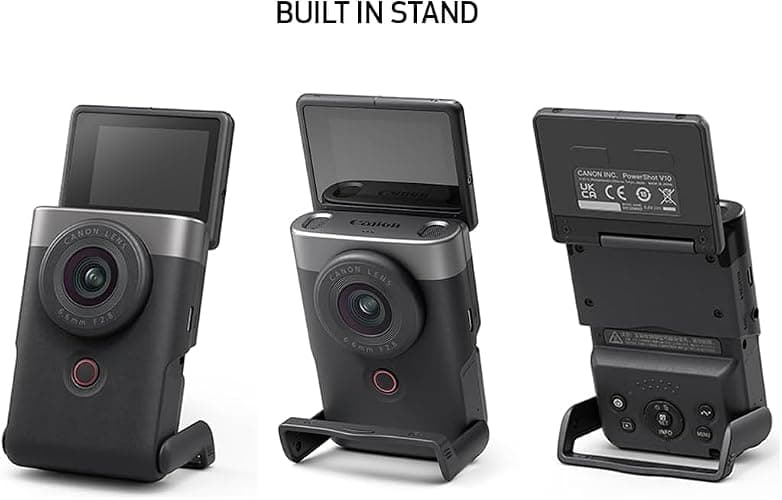 Canon PowerShot V10 Camera, Content Creator Compact Vlogging Camera, Fixed 19mm Wide-Angle Lens, 4K Video, Face Detection, Built-in Microphone, Live Streaming, Built-in Stand, Black thumbnail 11