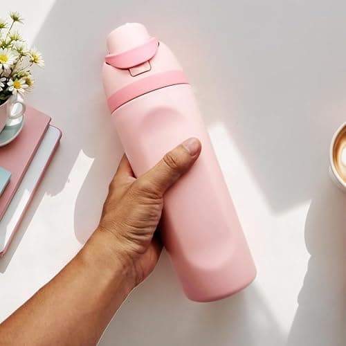 Generic Insulated stainless steel kettle with straw, ideal for sports and travel, BPA-free (pink), Same capacity thumbnail 2