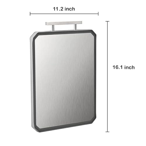 Stainless Steel Cutting Boards for Kitchen, 2-in-1 Chopping Boards | Metal Cutting Board Non Toxic, Food Grade Stainless Steel/Wheat Straw PP, Dishwasher Safe, Large for Meat, 16”×11” thumbnail 3
