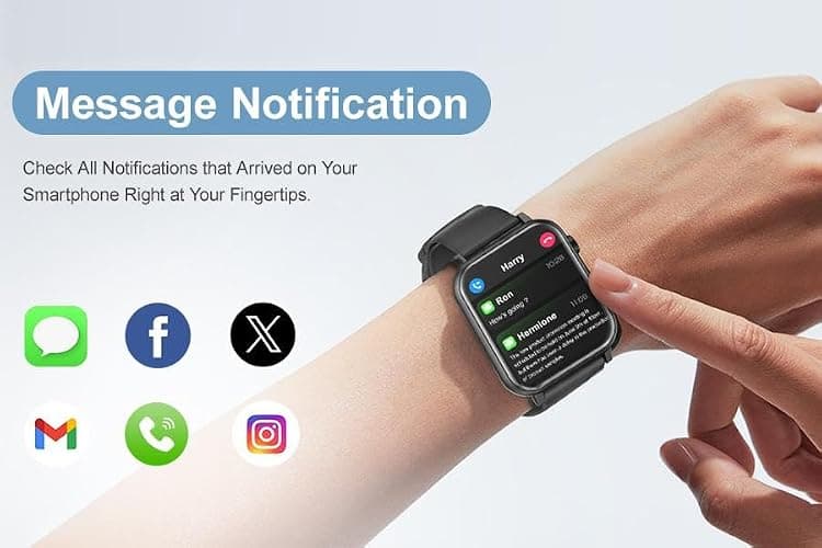 Matakul Smart Watch for Men Women 1.96" HD Screen Smartwatch Answer/Make Calls 100+ Sport Modes IP68 Waterproof Fitness Tracker with Step Counter,Sleep & Heart Rate Monitor for Android iOS Phones thumbnail 3