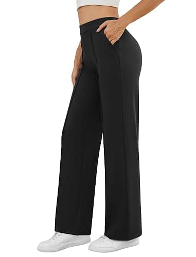 DLOODA Womens Dress Work Pants Business Casual Slacks Stretchy Wide Leg Trousers with Pockets High Waist Pull On thumbnail 2