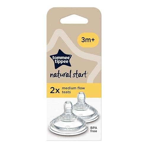Tommee Tippee Natural Start Baby Bottle Teats, Medium Flow for 3m+, Pack of 2 Breast-Like Teats for a Natural Latch, with Anti-Colic Valve and BPA Free Soft Silicone thumbnail 2