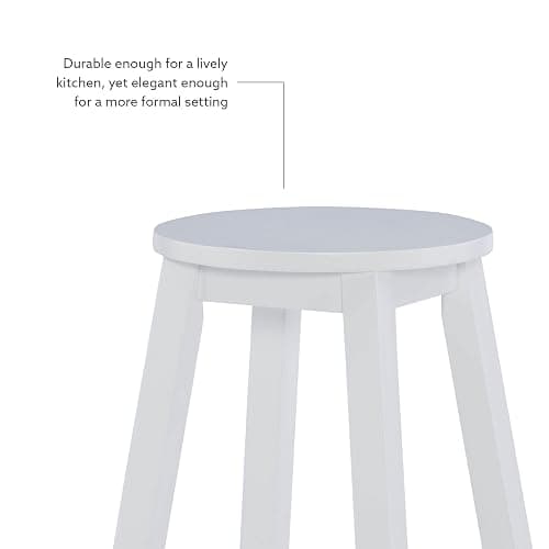 Zeke White 24" Counter Stool with Round Seat by Linon thumbnail 7