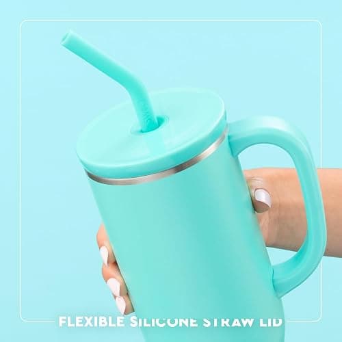 Swig Life 40oz Mega Mug, 40 oz Tumbler with Handle and Straw, Cup Holder Friendly, Dishwasher Safe, Extra Large Insulated Tumbler, Stainless Steel (On Pointe) thumbnail 4