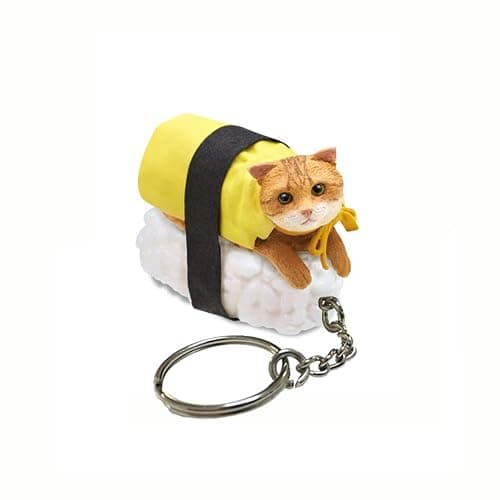 Sushi Cat Clever Idiots Nekozushi Keychain - Blind Box Includes 1 of 5 Collectable Figurines - Features a Detachable Keyring (Version 1) thumbnail 4