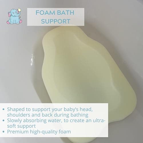 Ellie-Fant Baby Bath Foam Support Mat | 4 Pc Gift Set Includes Skid Proof & Antibacterial Cushion Seat Natural Sea Sponge and Teardrop Sponge thumbnail 4