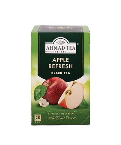 Ahmad Tea Apple Refresh - Té negro de frutas | Té negro - 20 bolsitas de té