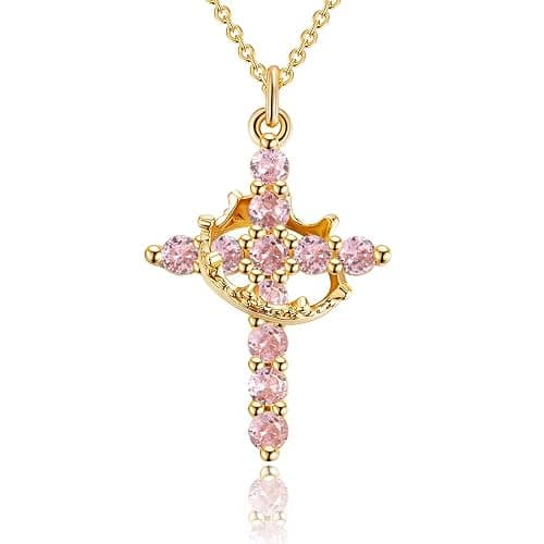 Robaice Perfect Gifts for Women – 14K Gold & Silver Plated Crown Cross Necklace, Enhanced Sparkle & Non-Tarnish Faith Jewelry with 12-Color Zircon Birthstones, Birthday & Christmas Gifts thumbnail 8