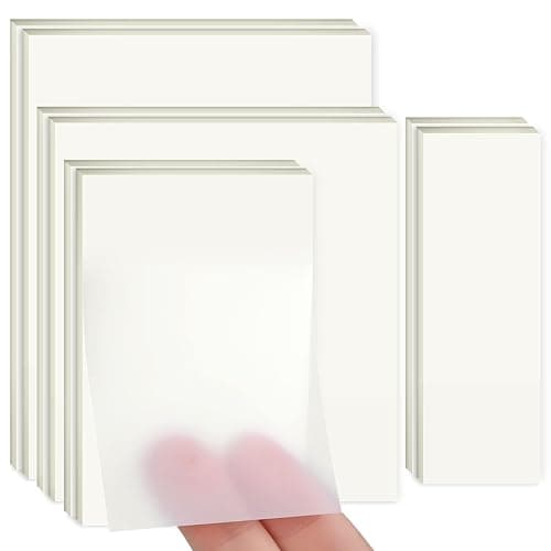 400 Blätter Transparente Haftnotizen, Transparent Sticky Notes, Wasserfest Clear Sticky Notes, Wiederbeschreibbar Durchsichtige Klebezettel für Schulsachen, Schule, Büro, Hause - Vier Größen - Image 1