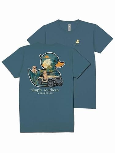 Simply Southern Duck Dogs Relaxed Fit Short Sleeve Women's T-Shirt, Comet Blue - Image 1