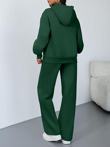 Trendy Queen 2 Piece Lounge Sweat Sets Plus Size Fall Fashion Matching Sweatsuits Wide Leg Pants Travel Outfit Winter Clothes thumbnail 4