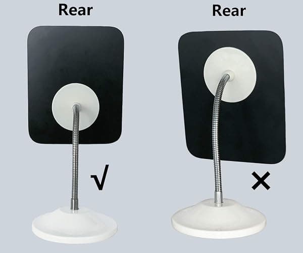 YEAKE Adjustable Flexible Gooseneck Makeup Mirror,360°Rotation Folding Portable Desk Vanity Mirror with Stand Shower Shaving Cosmetic Mirror Square thumbnail 3