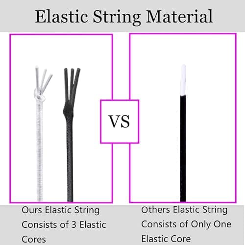 Stretchy String for Bracelets, 4 Rolls 1 mm Sturdy Elastic String Elastic Cord for Jewelry Making, Necklaces, Beading (2 Black+ 2 White) thumbnail 4