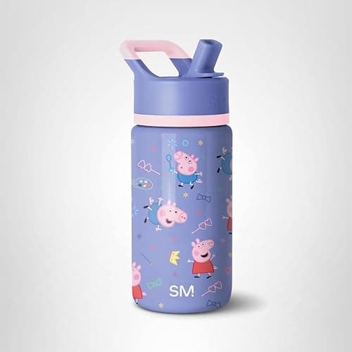 Simple Modern Kids Summit Water Bottle with Straw Lid | Peppa Pig 14oz Stainless Steel Cup Insulated Tumbler for Toddlers, School | Peppa Pig Bubbles thumbnail 8