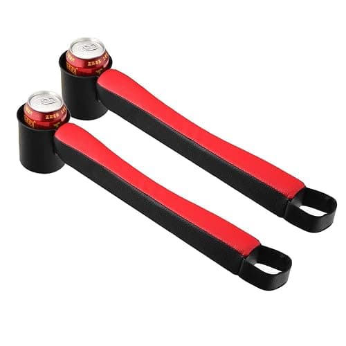 Supin 2 Prices Car Seat Gap Filler Pad PU Leather Console Side Pocket Organizer and one Cup for Cellphone Wallet Coin Key (Black+Red) thumbnail 9