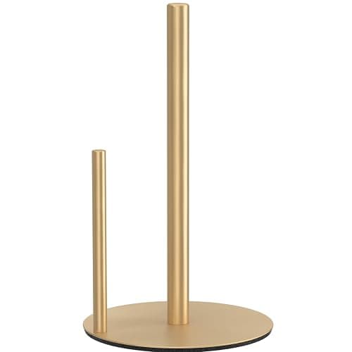 Paper Towel Holder Gold, Premium Stainless Steel Kitchen Roll Dispenser, Countertop Roll Organizer - Image 1