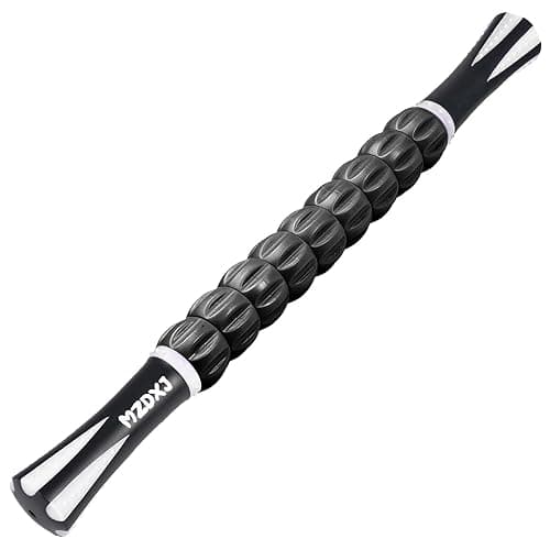 MZDXJ Muscle Roller Massage Roller Stick- Deep Tissue Fascia Blaster for Myofascial Pain Relief, Lymphatic Drainage & Body Sculpting, Handheld Physical Therapy & Recovery Tool (White black-18 inch) thumbnail 9