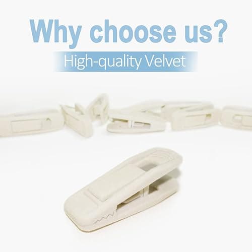 TOFIIGREM Velvet Hanger Clips for Velvet Hangers - 20 PCS Beige Non-Slip Velvet Clip for Skirt Hanger, Strong Flocking Clips Fit for Ivory Velvet Hangers thumbnail 6