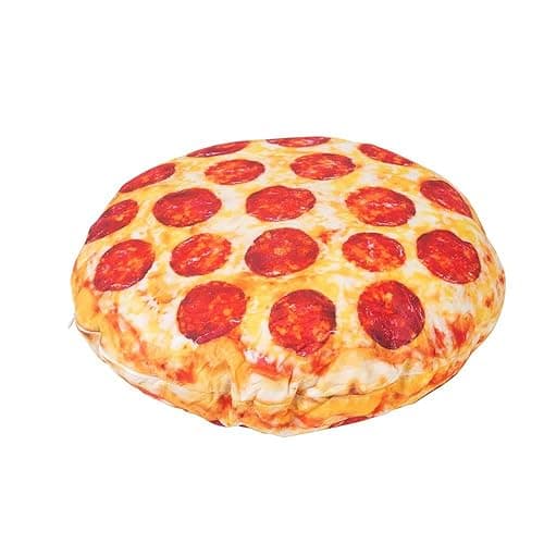 Maozcq Pizza Shaped Pillow Funny 3D Giant Round Food Plush Stuffed Pillow Novelty Throw Cushion Stuffed Animal Toy 16" - Image 1
