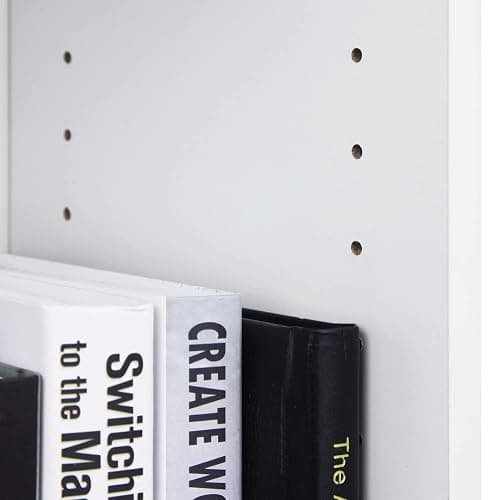 Furinno JAYA Book Shelf, 5-Tier Bookshelf, Bookcase with Adjustable Shelves, 9.5 x 24.5 x 71.2, for Organization and Storage, for Living Room, Bedroom, Home Office, White thumbnail 5