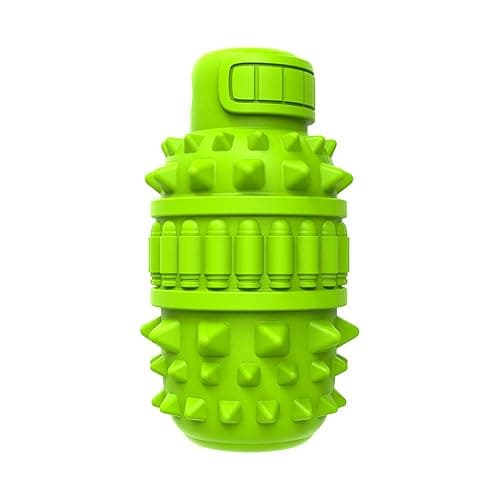 PIFFZEDO Dog Toys for Aggressive Chewers,Interactive Natural Rubber Chew & Squeaky Toy for Large Medium Breed,Dog Toothbrush,Tough & Durable (Green,Large) thumbnail 8