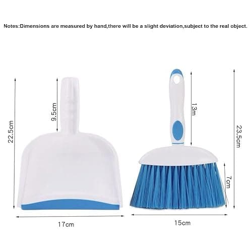 BSMstone Mini Broom and Dustpan Set-Mini Whisk Set for Desk, Housekeeping, Office, Kitchen, Pet Nest, etc.,Daily Cleaning Necessity Plastic Mini Dustpan Set (Light Blue) thumbnail 2