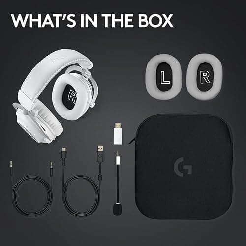 Logitech G PRO X 2 LIGHTSPEED Wireless Gaming Headphones, Detachable Boom Microphone, 50 mm Graphen Drives, DTS:X Headphone 2.0, 7.1 Surround, Bluetooth/USB/3.5 mm Aux, PC, PS5, PS4, Switch, White thumbnail 9