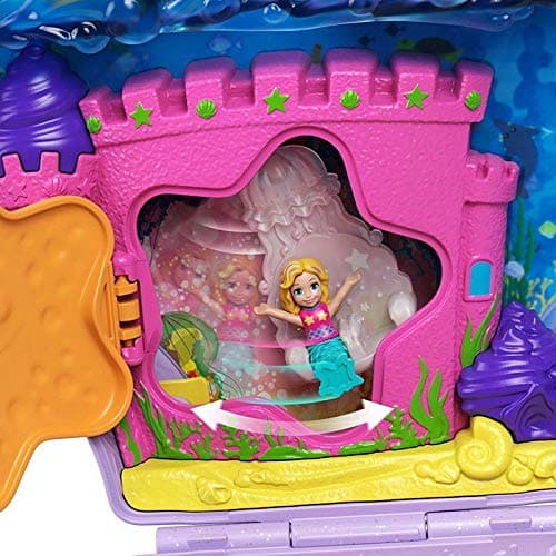 Polly Pocket Travel Toy with Micro Dolls & Accessories, Mermaid 2-in-1 Seashell Purse Playset (Amazon Exclusive) - Seashell thumbnail 2