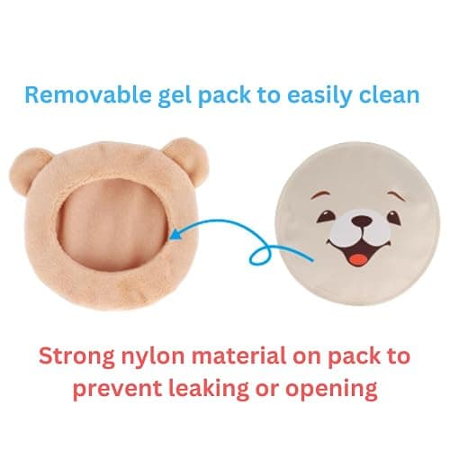 FOMI Ultra Strong Kids Hot Cold Ice Packs | 4 Pack | Soft Colorful Sleeves | Animal Designed Children Gel Bead Wrap | Pain Relief for Kids Boo Boos, Fever, Headaches | Strap to Hold in Place thumbnail 4