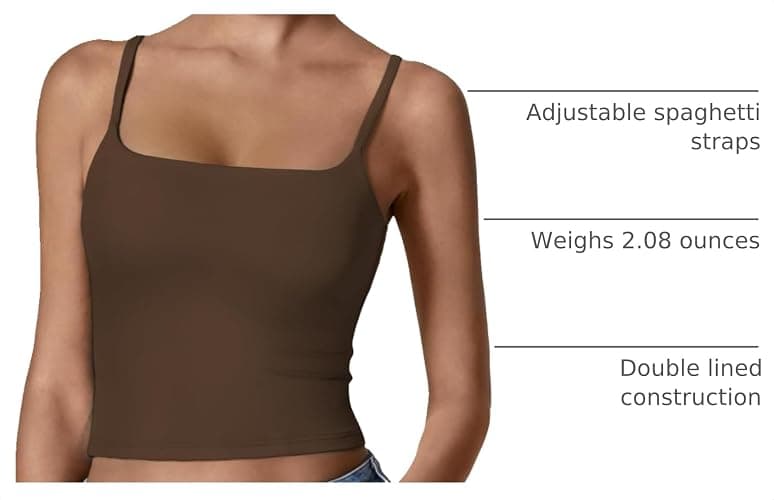 Avidlove Tank Tops for Women Square Neck Spaghetti Strap Double Lined Y2K Going Out Camisole Top thumbnail 4