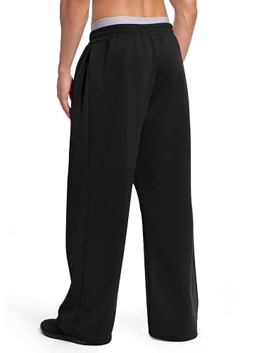 Qlarnaweer Men's Sweatpants Joggers Baggy Wide Leg Lounge Pants with Pockets Casual Athletic Sweats thumbnail 6
