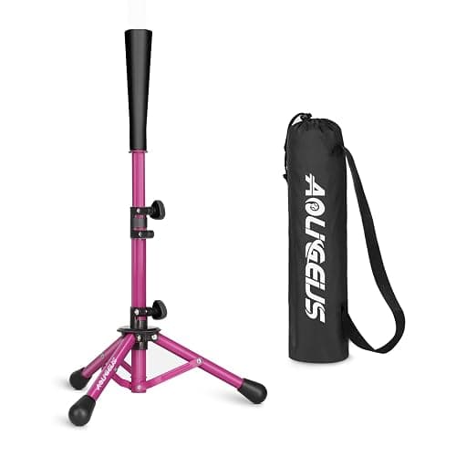 AOLIGEIJS Baseball Tee Batting Tee Softball Tee Portable Travel Hitting Tee,Easy Adjustable Height,Stable Tripod Stand - Image 1
