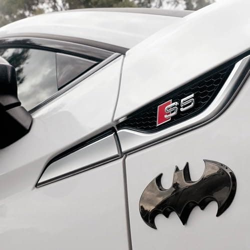 Fan Emblems Batman 3D Car Badge - 1989 Batwing Logo (Black Chrome: 3.8 x 1.8 x 0.2 inches) thumbnail 4
