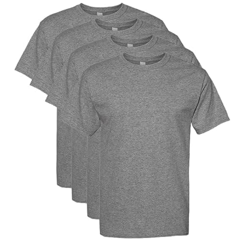 Hanes Men's Essential-T Cotton T-Shirt, Athletic Crimson_Discontinued - Oxford Gray - 4 Pack - Large - Image 1
