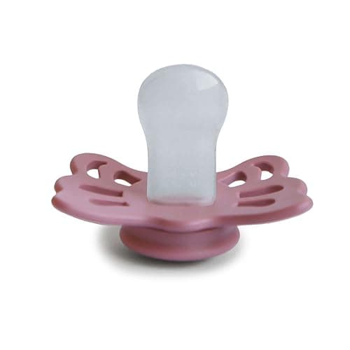FRIGG Butterfly Anatomical SilkySoft Silicone Baby Pacifier | Made in Denmark | BPA-Free (Cedar/Baby Pink, 0-6 Months) thumbnail 4