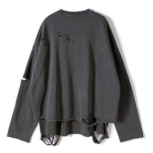 ELKNLMU Vintage Streetwear ripped Sweatshirt Men Fashion Autumn Solid Color Oversize Sweatshirt thumbnail 3