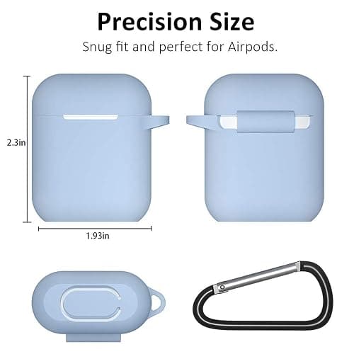 SATLITOG Silicone Case Compatible with Apple AirPods 1&2 Wireless and Wired Charging Case(Front LED Visible),Denim Blue thumbnail 5