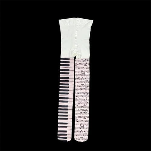 Piano Tights - Funky Patterned Stockings, Y2K Women Sexy Piano Key Stockings, Ultra Thin Transparent Pantyhose thumbnail 7