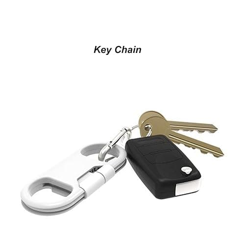 Lightning Cable for iPhone + Keychain + Bottle Opener + Aluminum Carabiner Portable Multifunction Key Chain USB Charging Cable Short Cable for iPhone X/8/7/6S, Gift for Men and Women (White) thumbnail 5