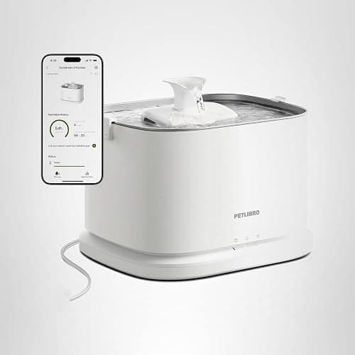PETLIBRO Upgrade Cat Water Fountain, Dockstream 2 Smart App Monitoring Pet Water Fountain for Cats Indoor, 3L/101oz Cat Fountain Stainless Steel Tray for Drinking, 5G WiFi Auto Cat Water Dispenser Dog thumbnail 9