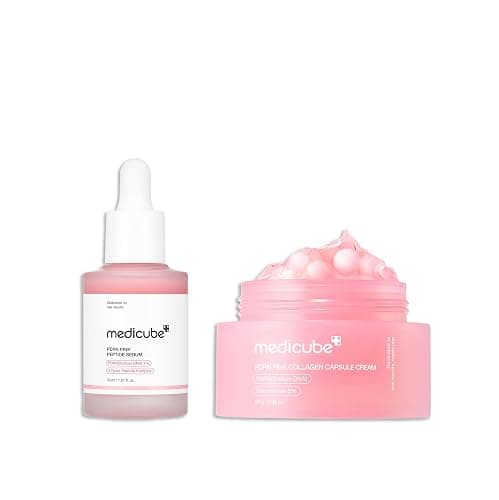 medicube Overnight Renewal Salmon PDRN Duo: Salmon DNA PDRN Pink Peptide Serum and Salmon DNA PDRN Pink Collagen Capsule Cream | Holiday Stocking Stuffers - Image 1