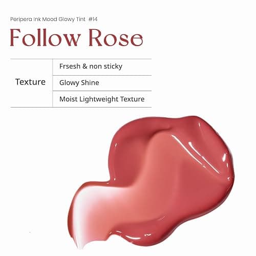 Peripera Ink Mood Glowy Tint | Lip-Plumping, Naturally Moisturizing, Lightweight, Glow-Boosting, Long-Lasting, Comfortable, Non-Sticky, No White Film (014 FOLLOW ROSE (NEW)) thumbnail 4