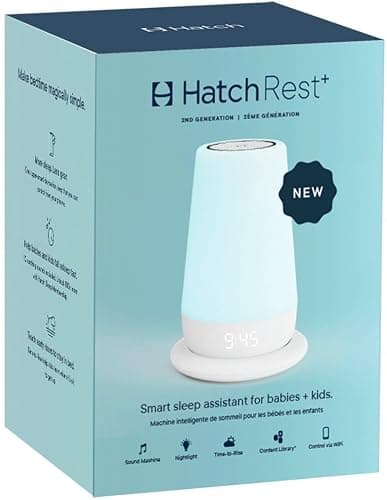 Hatch Rest+ Baby & Kids Sound Machine | 2nd Gen | Child’s Night Light, Alarm Clock, Toddler Sleep Trainer, Time-to-Rise, White Noise, Bedtime Stories, Portable, Backup Battery (with Charging Base) - 2nd Gen (with Charging Base) thumbnail 8