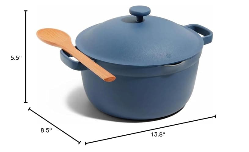 Our Place Perfect Pot - 5.5 Qt. Nonstick Ceramic Sauce Pan with Lid | Versatile Cookware for Stovetop and Oven | Steam, Bake, Braise, Roast | PTFE and PFOA-Free | Toxin-Free, Easy to Clean | Blue Salt thumbnail 2